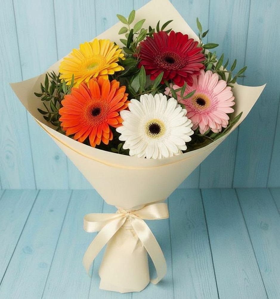 Букет цветов из: Герберы в Красном-на-Волге