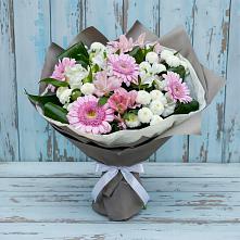 Букет цветов из:  Герберы, Альстромерии и Хризантемы в Красном-на-Волге