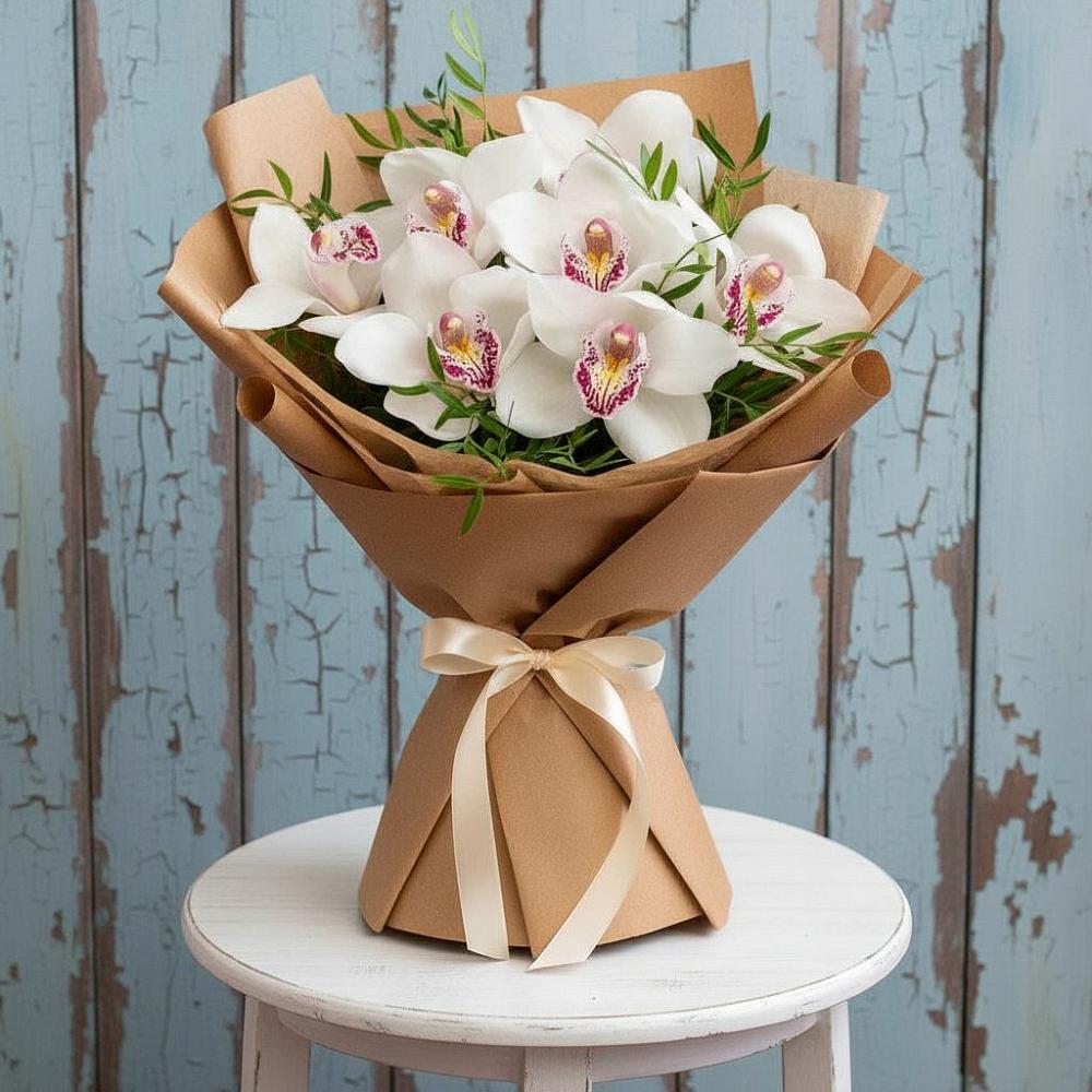 Букет цветов из: Орхидеи и Розы в Красном-на-Волге