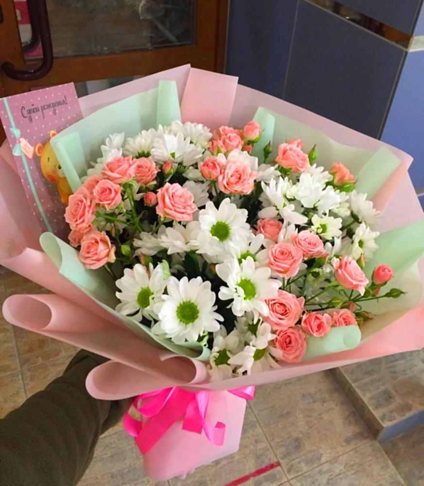 Букет цветов из: Розы и Хризантемы в Красном-на-Волге