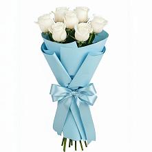 Букет 7 белых роз Проуд в Красном-на-Волге