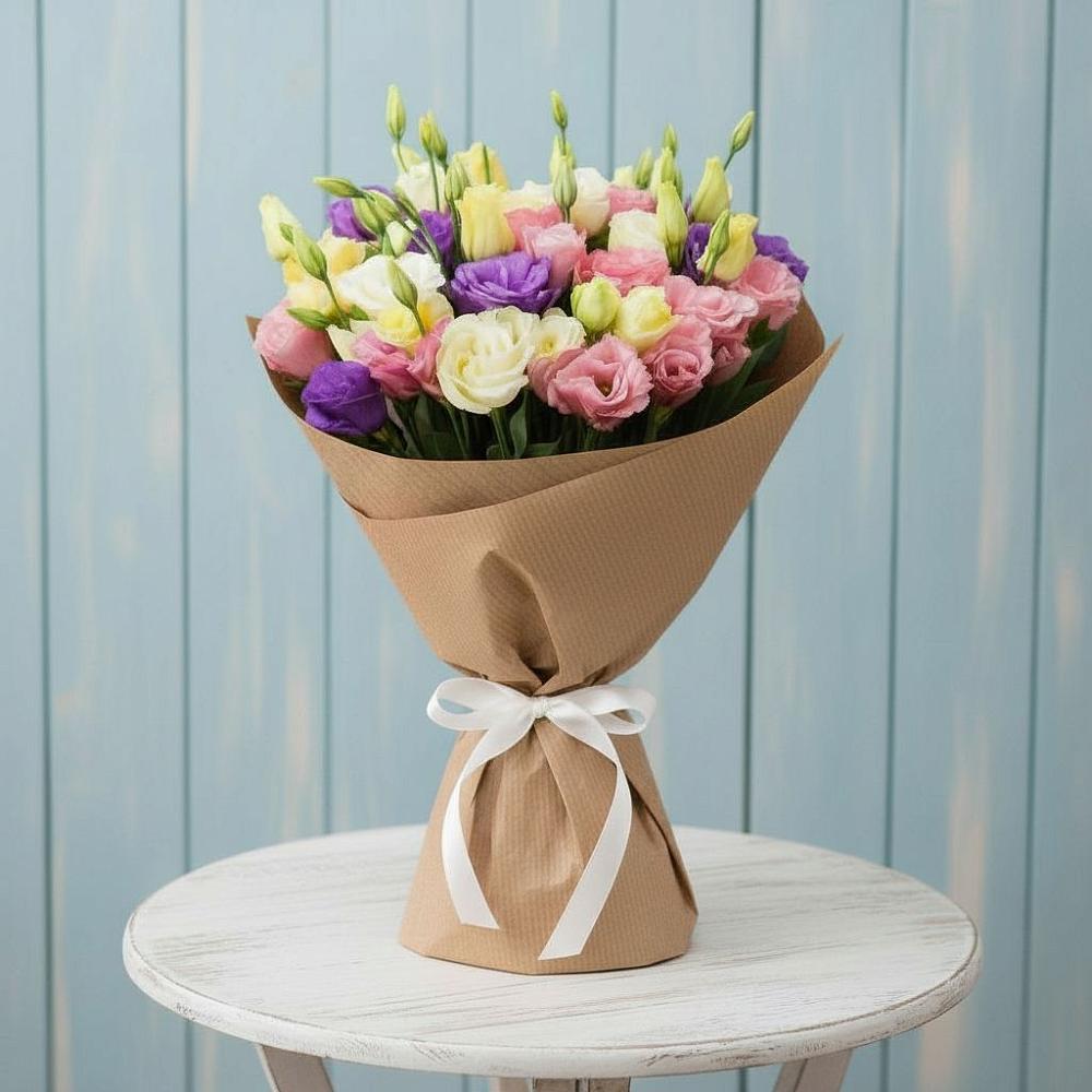 Букет цветов из: Лизиантусы в Красном-на-Волге