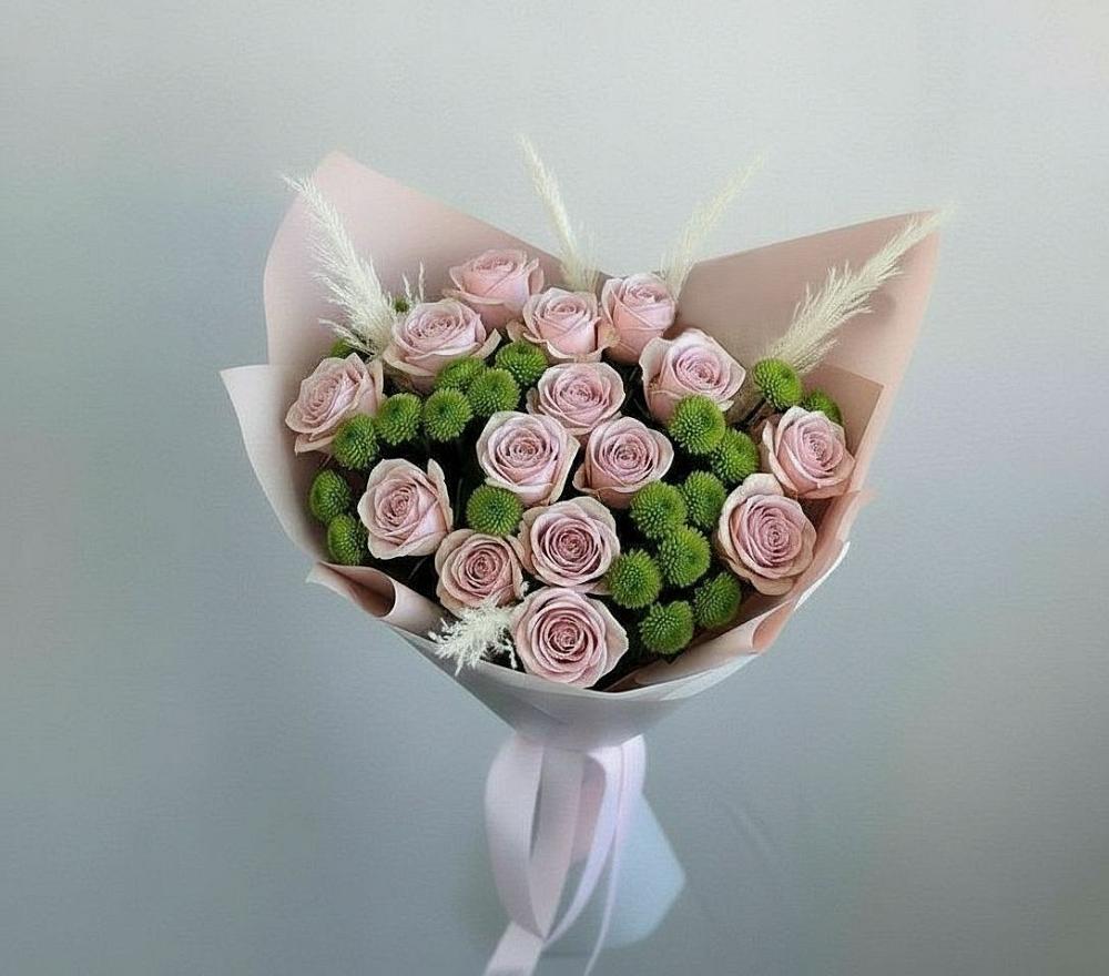 Букет цветов из: Розы и Хризантемы в Красном-на-Волге