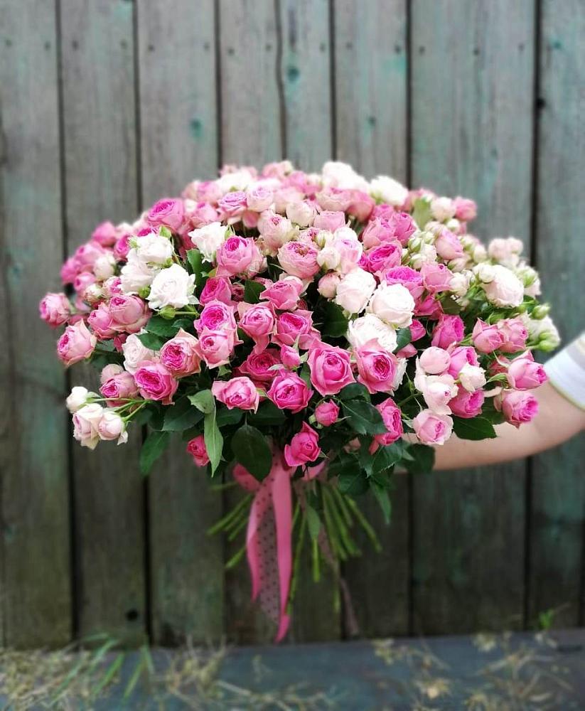 Букет Розовые кустовые розы Натали и Лав Лидия в Красном-на-Волге