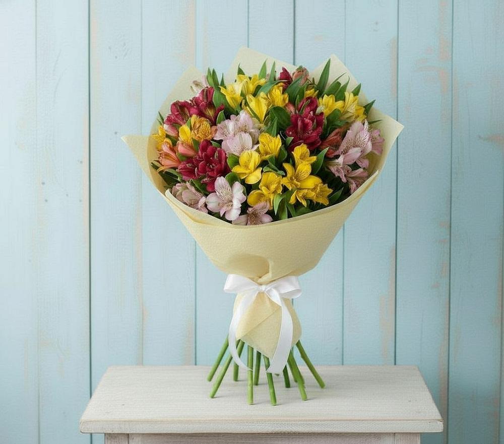 Букет цветов из: Альстромерии в Красном-на-Волге