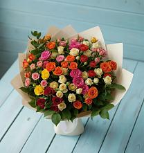 Букет Микс из разноцветных кустовых роз #REPLACE_PRED# Красном-на-Волге